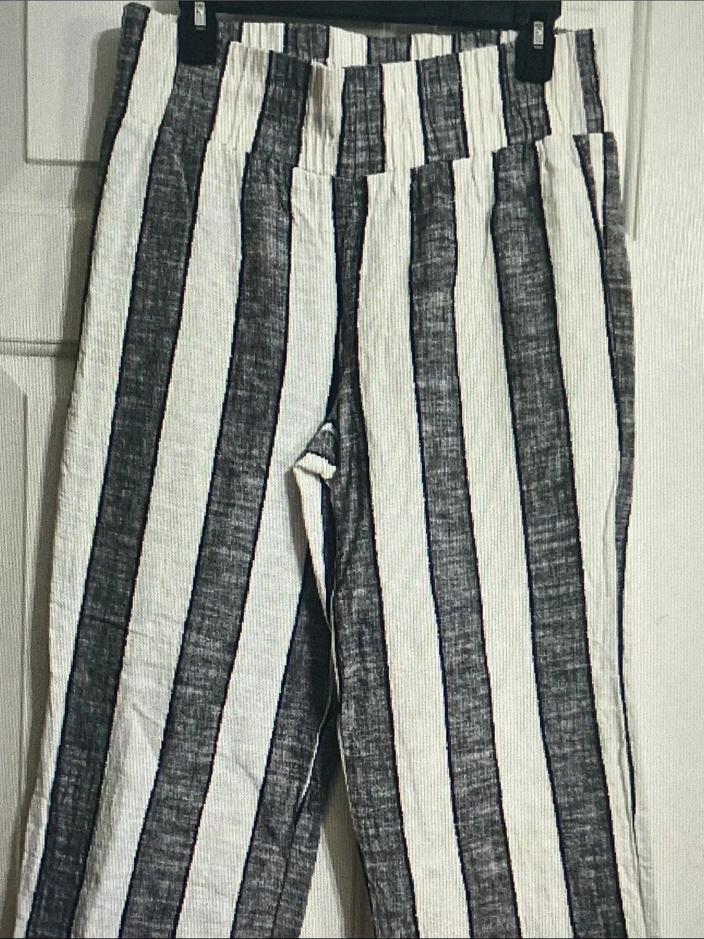 Attyre Black and White Vertical Stripe Chinos
